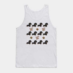 Dachshund with ball and dog treats pattern Tank Top